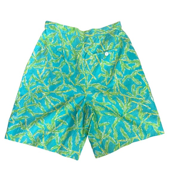 Lilly Pulitzer Vintage Bamboo Parrot High Waisted Bermuda Shorts Sz 4 - Picture 2 of 10